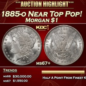 1885-o Morgan Dollar Near Top Pop! $1 ms67+ SEGS