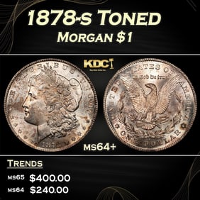 1878-s Morgan Dollar Toned $1 Grades ms64+