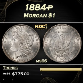 1884-p Morgan Dollar $1 Grades ms66