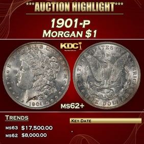 1901-p Morgan Dollar $1 ms62+ USCG