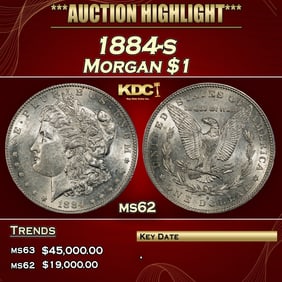 1884-s Morgan Dollar $1 ms62 USCG