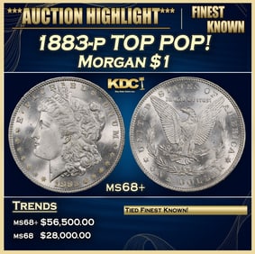 1883-p Morgan Dollar TOP POP! $1 ms68+ SEGS