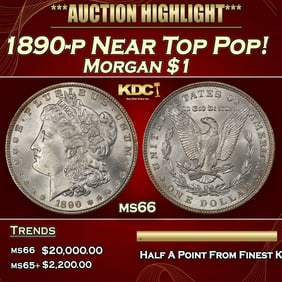 1890-p Morgan Dollar Near Top Pop! $1 ms66 SEGS