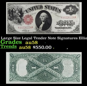 1917 Elliott/Burke $1 Large Size Legal Tender Note Grades Choice AU/BU Slider