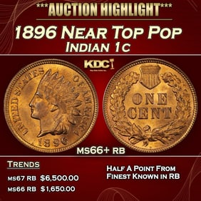 1896 Indian Cent Near Top Pop 1c ms66+ rb SEGS
