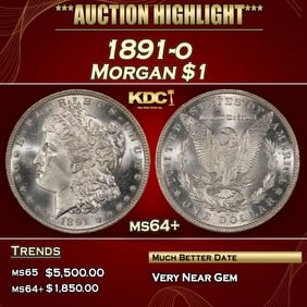 1891-o Morgan Dollar $1 ms64+ SEGS