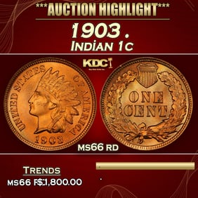 1903 Indian Cent . 1c ms66 rd SEGS
