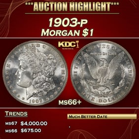1903-p Morgan Dollar $1 ms66+ SEGS