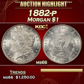 1882-p Morgan Dollar $1 ms66 SEGS