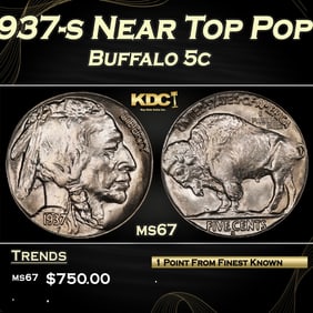 1937-s Buffalo Nickel Near Top Pop 5c ms67 SEGS