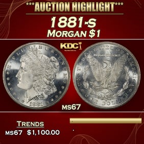 1881-s Morgan Dollar $1 ms67 SEGS