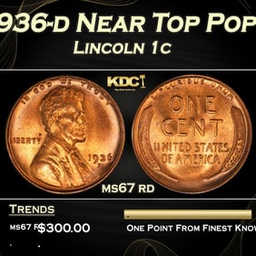 1936-d Lincoln Cent Near Top Pop 1c ms67 rd SEGS