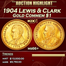 1904 Lewis & Clark Gold Commem Dollar 1 ms66+ SEGS