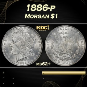 1886-p Morgan Dollar $1 Grades ms62+