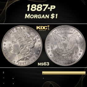 1887-p Morgan Dollar $1 Grades ms63