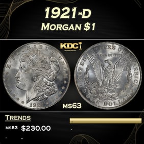1921-d Morgan Dollar $1 Grades ms63