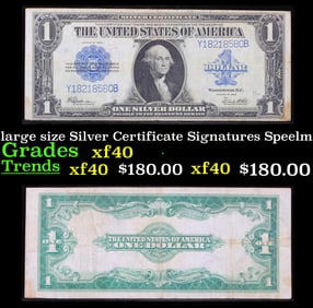 1923 $1 large size Silver Certificate Grades xf Signatures Speelman/White