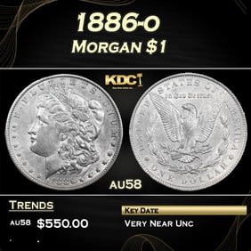 1886-o Morgan Dollar $1 Grades au58