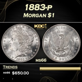 1883-p Morgan Dollar $1 Grades ms66