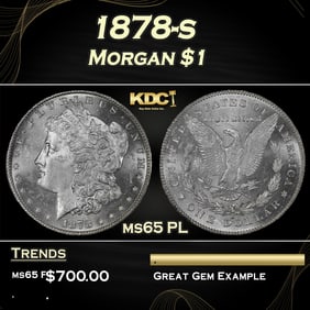 1878-s Morgan Dollar $1 Grades ms65 PL