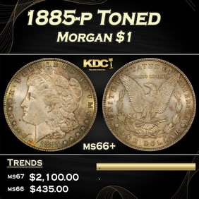 1885-p Morgan Dollar Toned $1 ms66+ SEGS