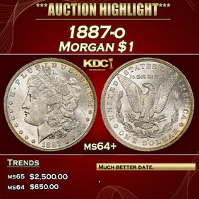 1887-o Morgan Dollar $1 ms64+ SEGS