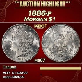 1886-p Morgan Dollar $1 ms67 SEGS