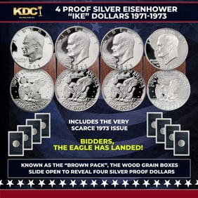 1971-1974 Full US Mint Silver Proof "Brown Ikes" Run, In Original Packaging