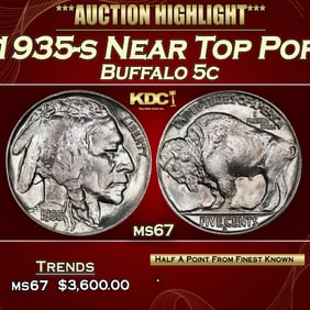 1935-s Buffalo Nickel Near Top Pop 5c ms67 SEGS
