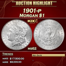 1901-p Morgan Dollar $1 ms62 USCG