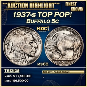 1937-s Buffalo Nickel TOP POP! 5c ms68 SEGS