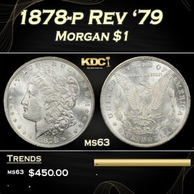 1878-p Rev '79 Morgan Dollar $1 Grades ms63