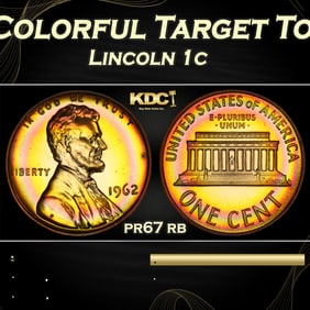 PCGS 1962 Proof Lincoln Cent Colorful Target Toning 1c pr67 rb PCGS