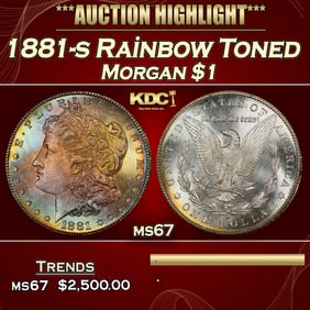 1881-s Morgan Dollar Rainbow Toned $1 ms67 SEGS