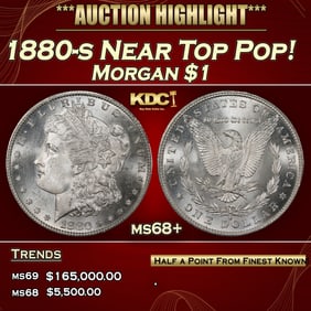 1880-s Morgan Dollar Near Top Pop! $1 ms68+ SEGS