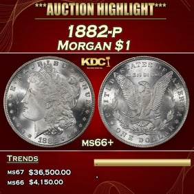 1882-p Morgan Dollar $1 ms66+ SEGS
