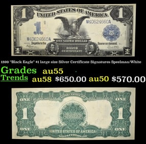 1899 Speelman/White $1 large size Silver Certificate Grades Choice AU