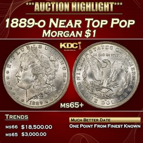 1889-o Morgan Dollar Near Top Pop $1 ms65+ SEGS