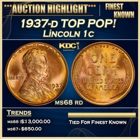 1937-d Lincoln Cent TOP POP! 1c ms68 rd SEGS