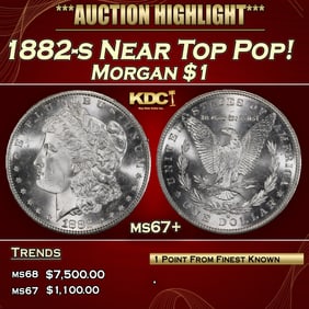 1882-s Morgan Dollar Near Top Pop! $1 ms67+ SEGS