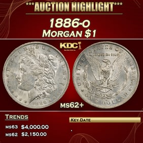 1886-o Morgan Dollar $1 ms62+ USCG