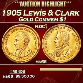 1905 Lewis & Clark Gold Commem Dollar 1 ms66 SEGS