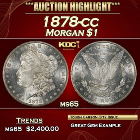 1878-cc Morgan Dollar $1 ms65 SEGS