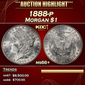 1888-p Morgan Dollar $1 ms66+ SEGS