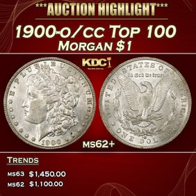 1900-o/cc Top 100 Morgan Dollar $1 ms62+ USCG