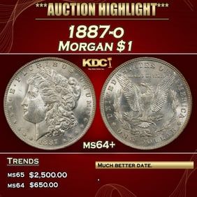 1887-o Morgan Dollar $1 ms64+ SEGS