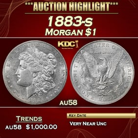 1883-s Morgan Dollar $1 au58 SEGS