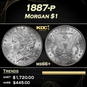 1887-p Morgan Dollar $1 ms66+ SEGS