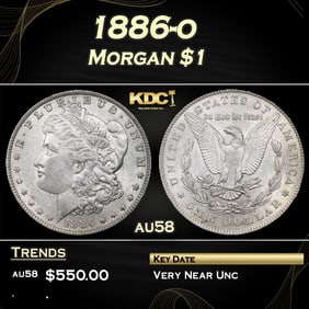 1886-o Morgan Dollar $1 Grades au58