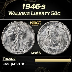 1946-s Walking Liberty Half Dollar 50c Grades ms66